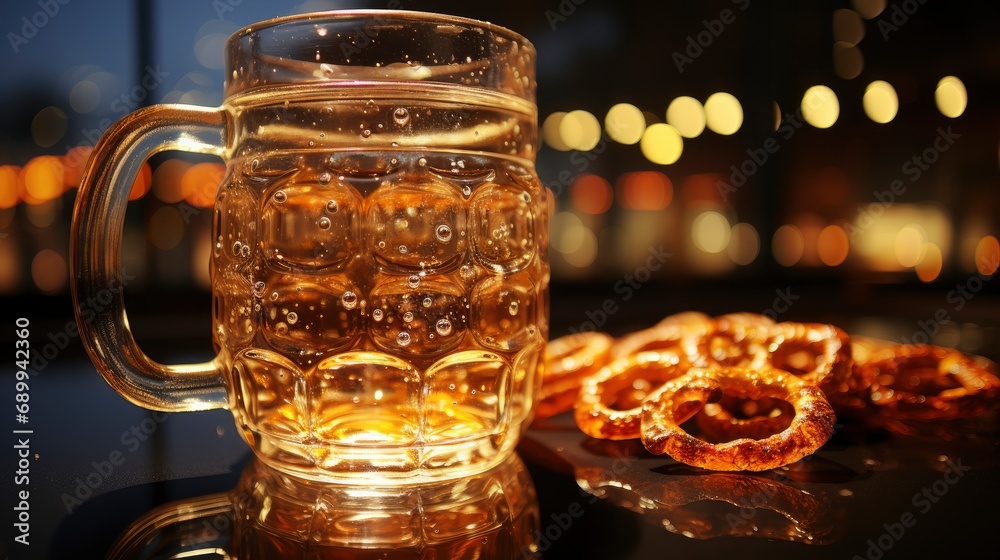 Mug Fresh Beer Pretzel On Table , Background HD, Illustrations Mug Fresh Beer Pretzel On Table , Background HD, Illustrations
