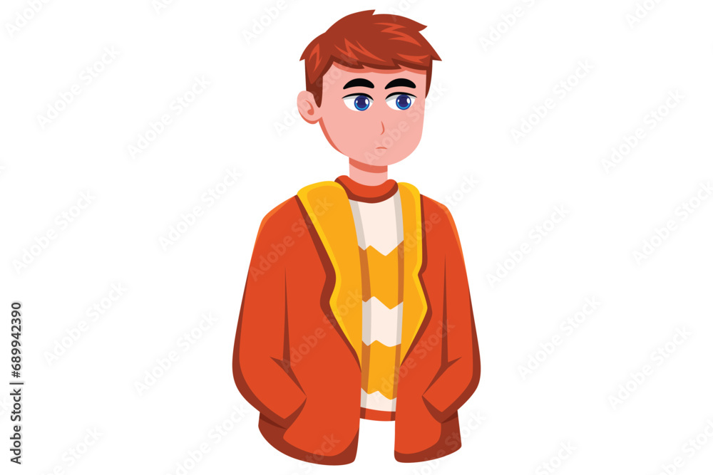 Young Man Character Design Illustration Young Man Character Design Illustration