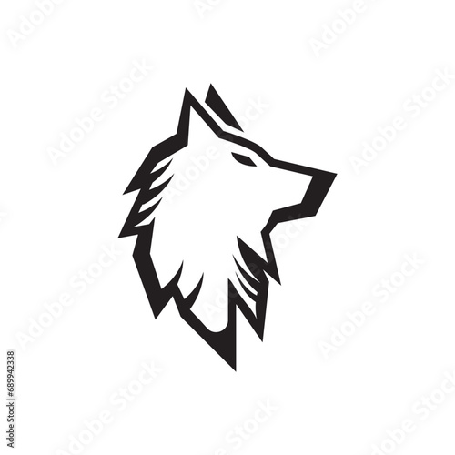 head wolf macho logo design icon simple.