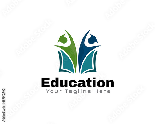smart human success jump graduate logo icon symbol design template illustration inspiration