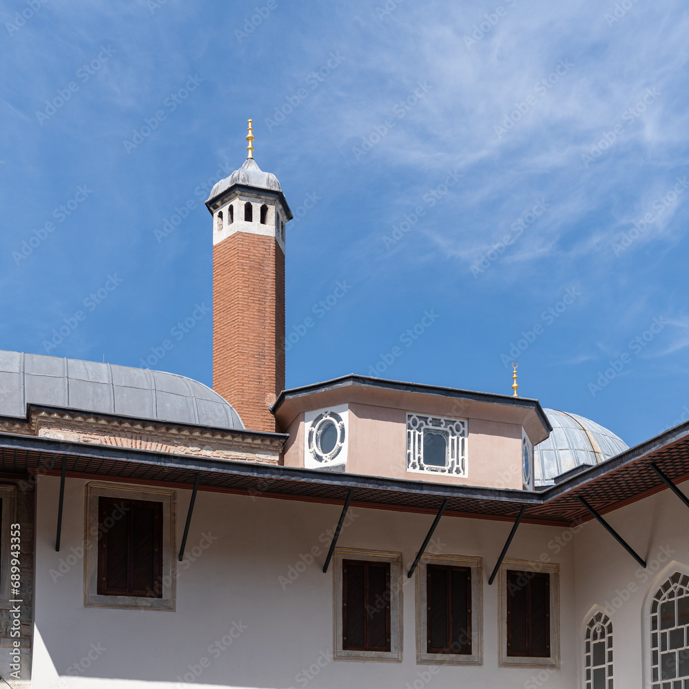 ISTANBUL, TURKEY - MARCH 25, 2023: fragment Topkapi Palace Museum popular tourist attraction ISTANBUL, TURKEY - MARCH 25, 2023: fragment Topkapi Palace Museum popular tourist attraction