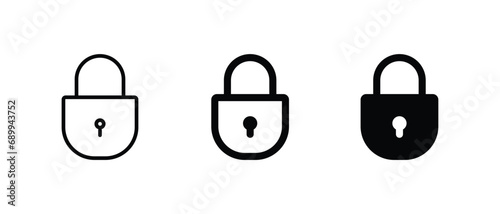Lock icon vector illustration. outline icon for web, ui, and mobile apps