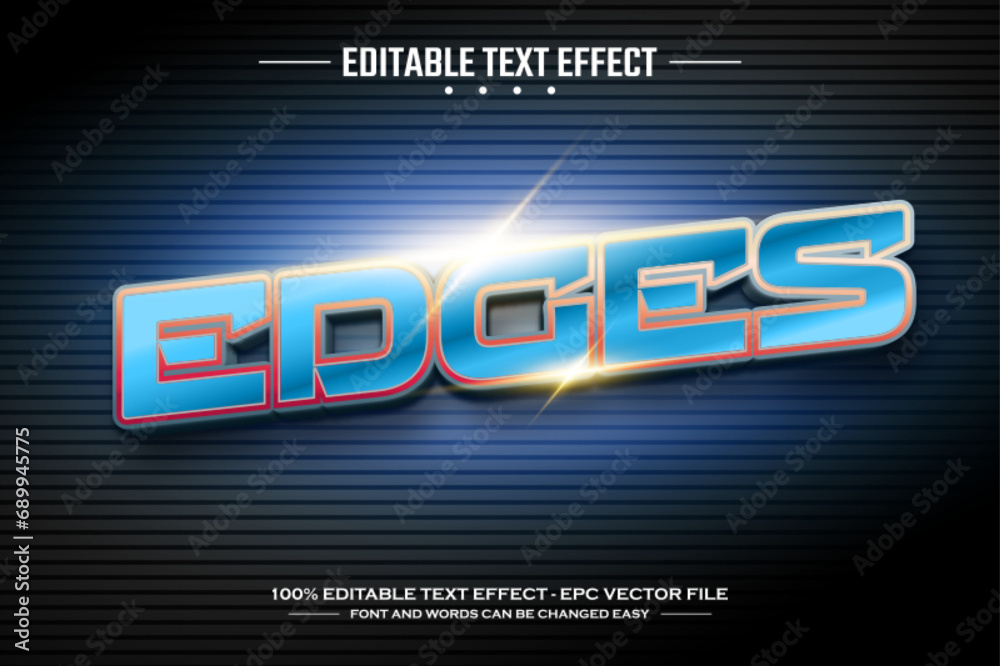 Edges 3D editable text effect template