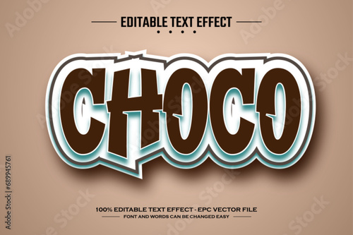 Choco 3D editable text effect template