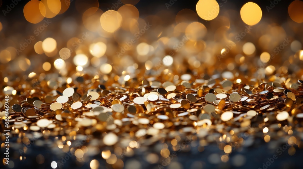 Gold Defocused Glitter Background Christmas Card , Background HD, Illustrations