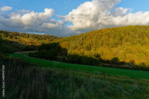  Landschaft im NSG Trockengebiete bei Machtilshausen,  Landkreis Bad Kissingen, Unterfranken, Franken, Bayern, Deutschland photo