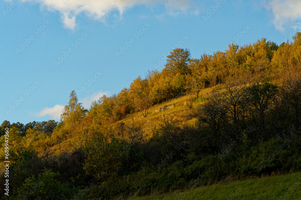  Landschaft im NSG Trockengebiete bei Machtilshausen,  Landkreis Bad Kissingen, Unterfranken, Franken, Bayern, Deutschland