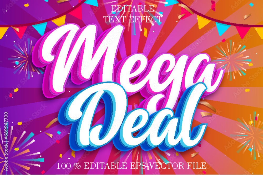 Mega Deal Editable Text Effect 3D Emboss Style