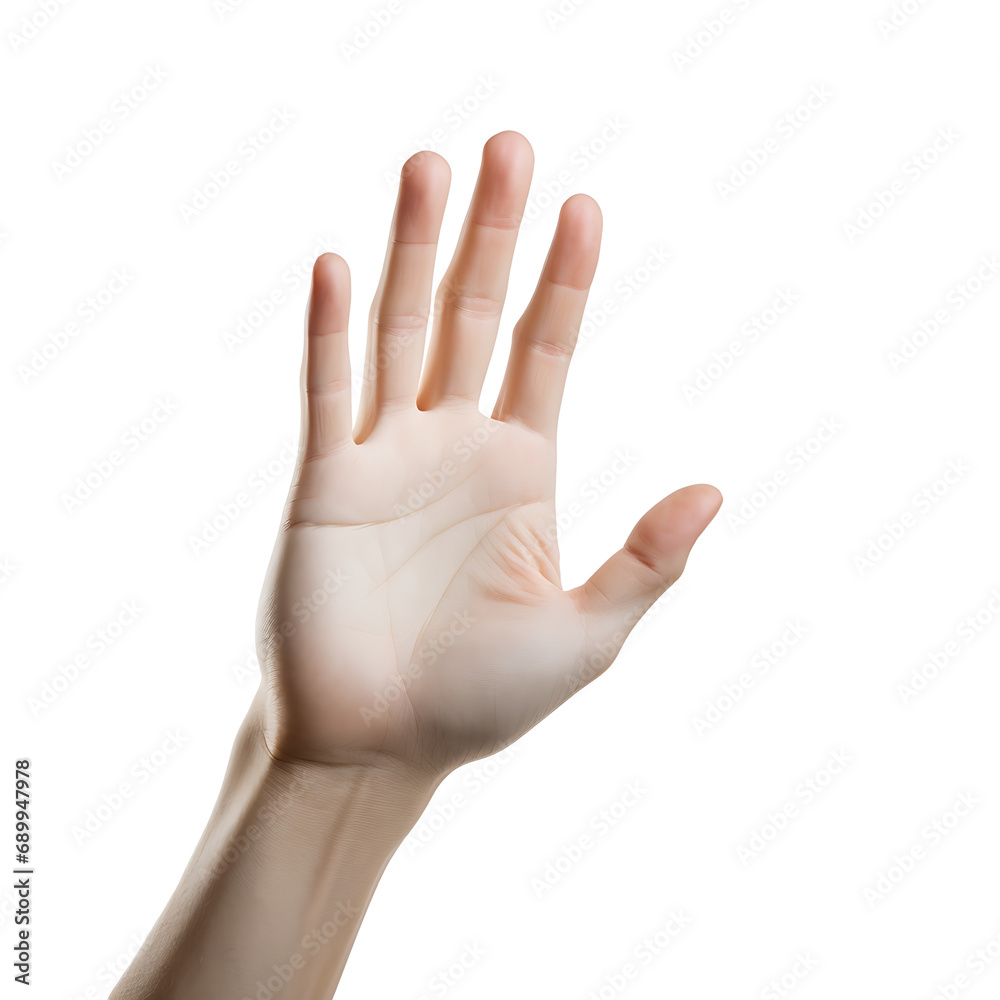 Gesture of the hand isolated on white background