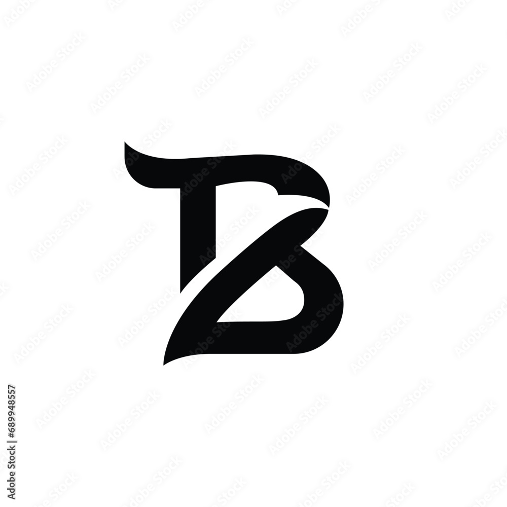 Letter B With Bird Logo Design Template - obrazy, fototapety, plakaty 