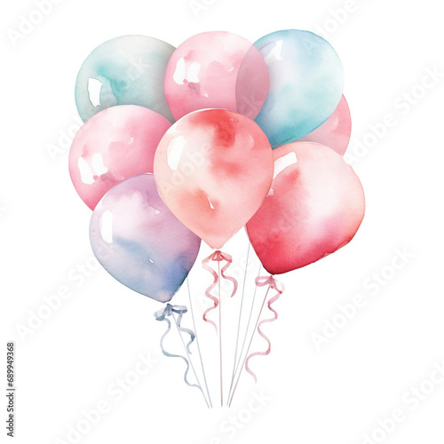 Watercolor Valentine Balloon Ball Pastel