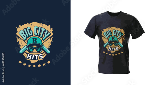"Big City Hits" vector illustration sports tee design graphics