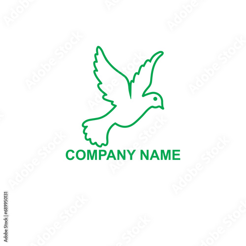 Bird Line Illustration Vector Template. Bird line art concept illustration Premium Vector. photo