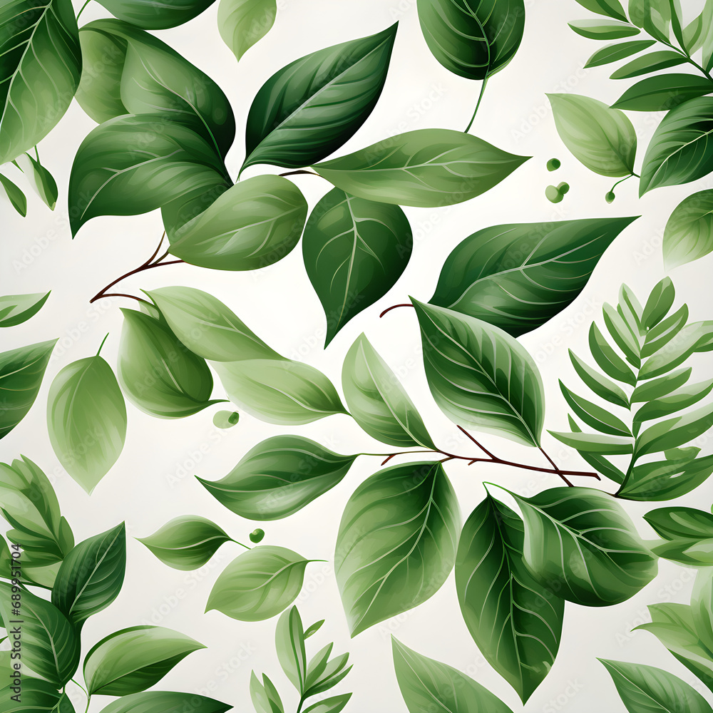 Fototapeta premium green leaves pattern