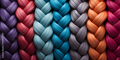 close up of colorful braided rope photo