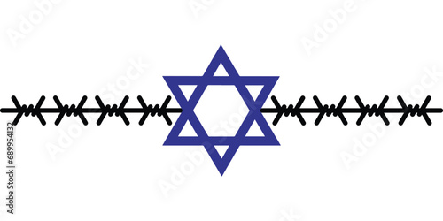 International Holocaust Remembrance Day vector. Star of David . January 27. Important day