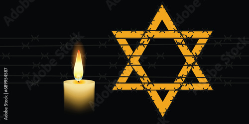 International Holocaust Remembrance Day vector. Star of David . January 27. Important day