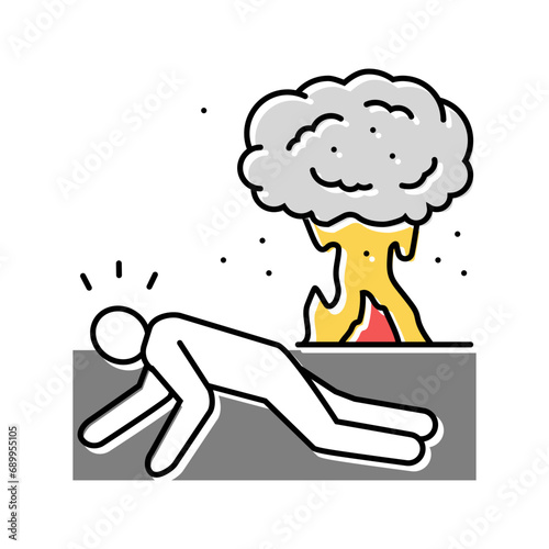 explosion fall man accident color icon vector. explosion fall man accident sign. isolated symbol illustration
