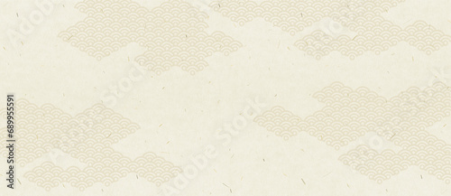 日本伝統の藁入り和紙に雲の和柄デザイン　ワイドテクスチャ