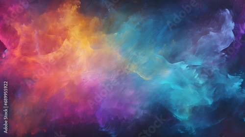 Abstract background with clouds on chalkboard, Abstract chalkboard background with vibrant multi-colored smudges photo