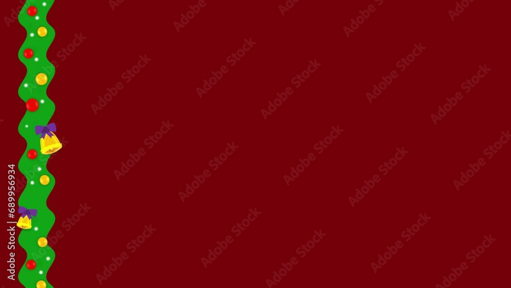 Animated background illustration of Christmas wreath frame with bells animation Animated background illustration of Christmas wreath frame with bells animation