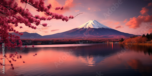 Japanese landscape of mt. Fuji