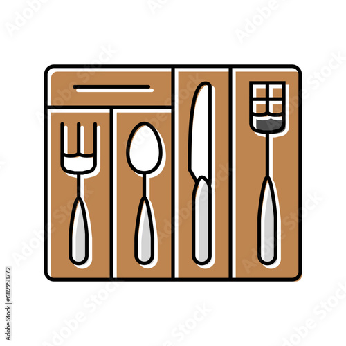 cutlery organizer home accessory color icon vector. cutlery organizer home accessory sign. isolated symbol illustration