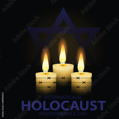 International Holocaust Remembrance Day vector. Star of David . January 27. Important day