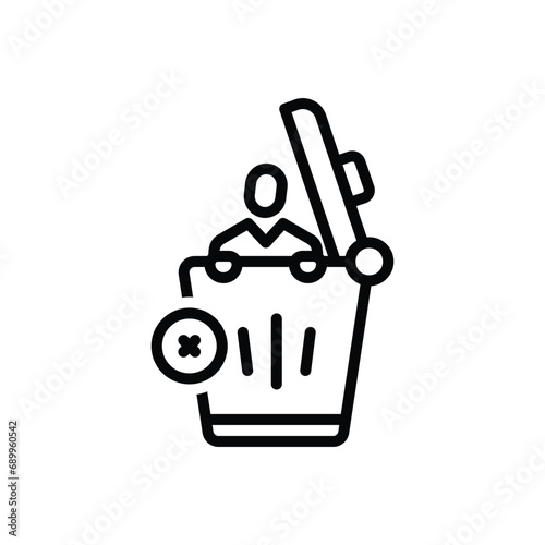 Black line icon for delete user 