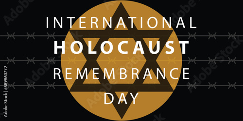 International Holocaust Remembrance Day vector. Star of David . January 27. Important day