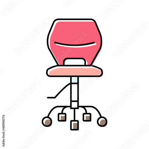 kid office chair bedroom color icon vector. kid office chair bedroom sign. isolated symbol illustration