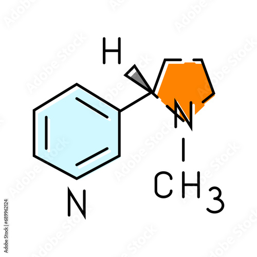 nicotine formula color icon vector. nicotine formula sign. isolated symbol illustration photo