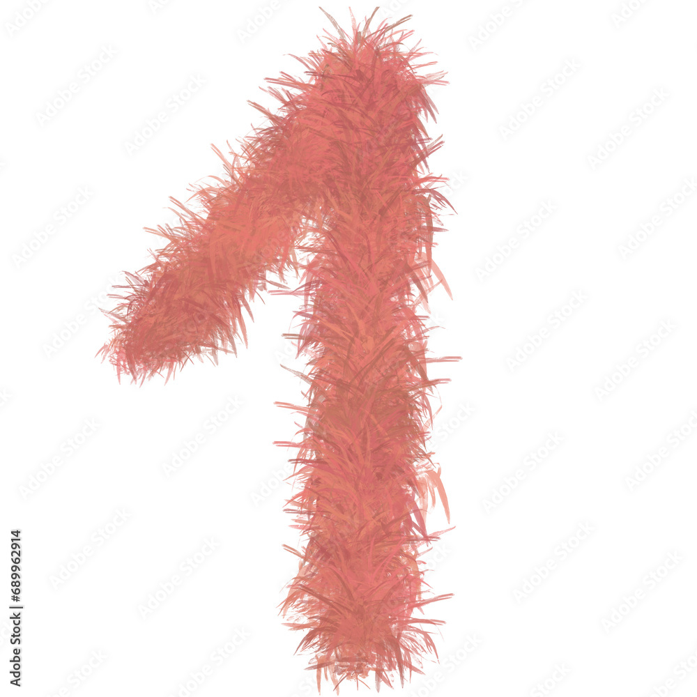 Cute fluffy number elements, soft style letter number illustration Cute fluffy number elements, soft style letter number illustration
