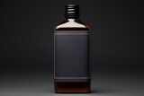 Mockup of a glass bottle in the style of studio photography