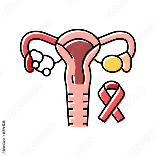 endometrial cancer color icon vector. endometrial cancer sign. isolated symbol illustration