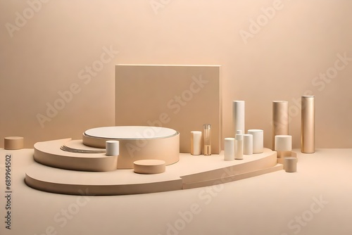 Soft Elegance  Minimalistic Beige Canvas for Product Showcase