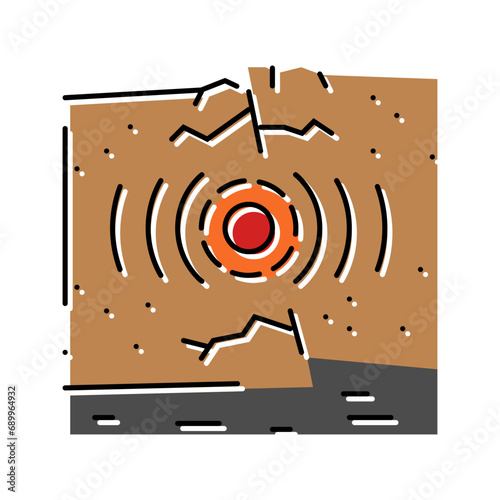 tectonic earthquake disaster color icon vector. tectonic earthquake disaster sign. isolated symbol illustration