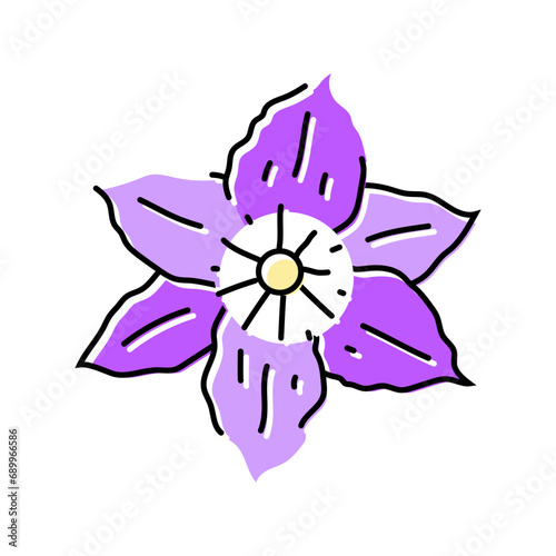 clematis flower spring color icon vector. clematis flower spring sign. isolated symbol illustration