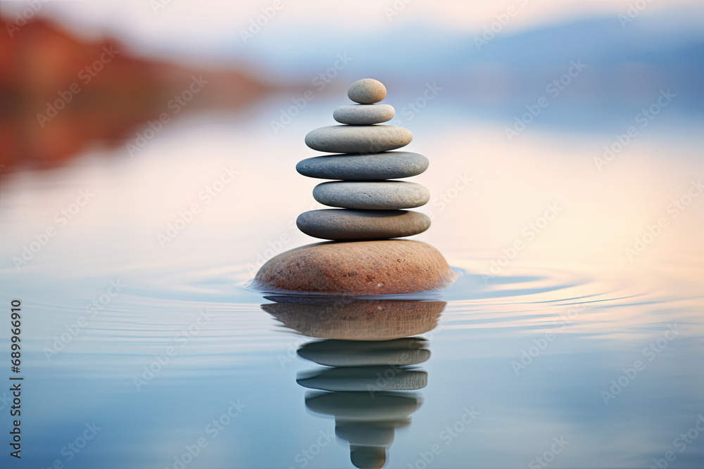 Obraz premium Zen stones in water, peaceful and calm