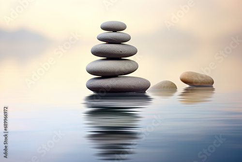Zen stones in water  peaceful and calm