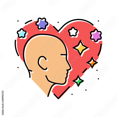 loving kindness meditation yoga color icon vector. loving kindness meditation yoga sign. isolated symbol illustration