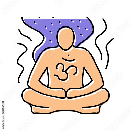 transcendental meditation yoga color icon vector. transcendental meditation yoga sign. isolated symbol illustration