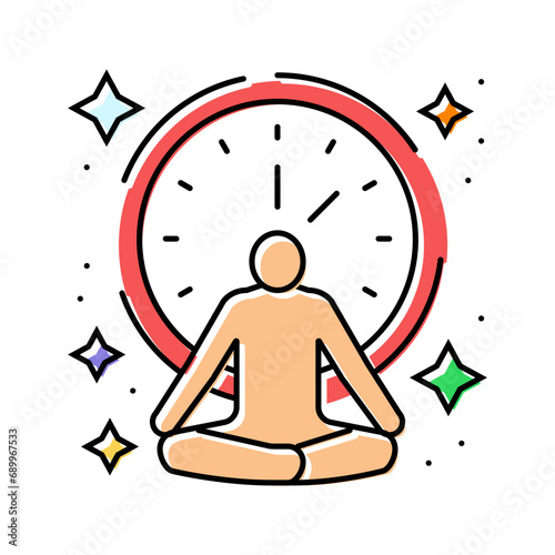 pose position yoga relax color icon vector. pose position yoga relax sign. isolated symbol illustration