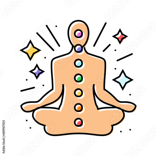 spiritual meditation yoga color icon vector. spiritual meditation yoga sign. isolated symbol illustration