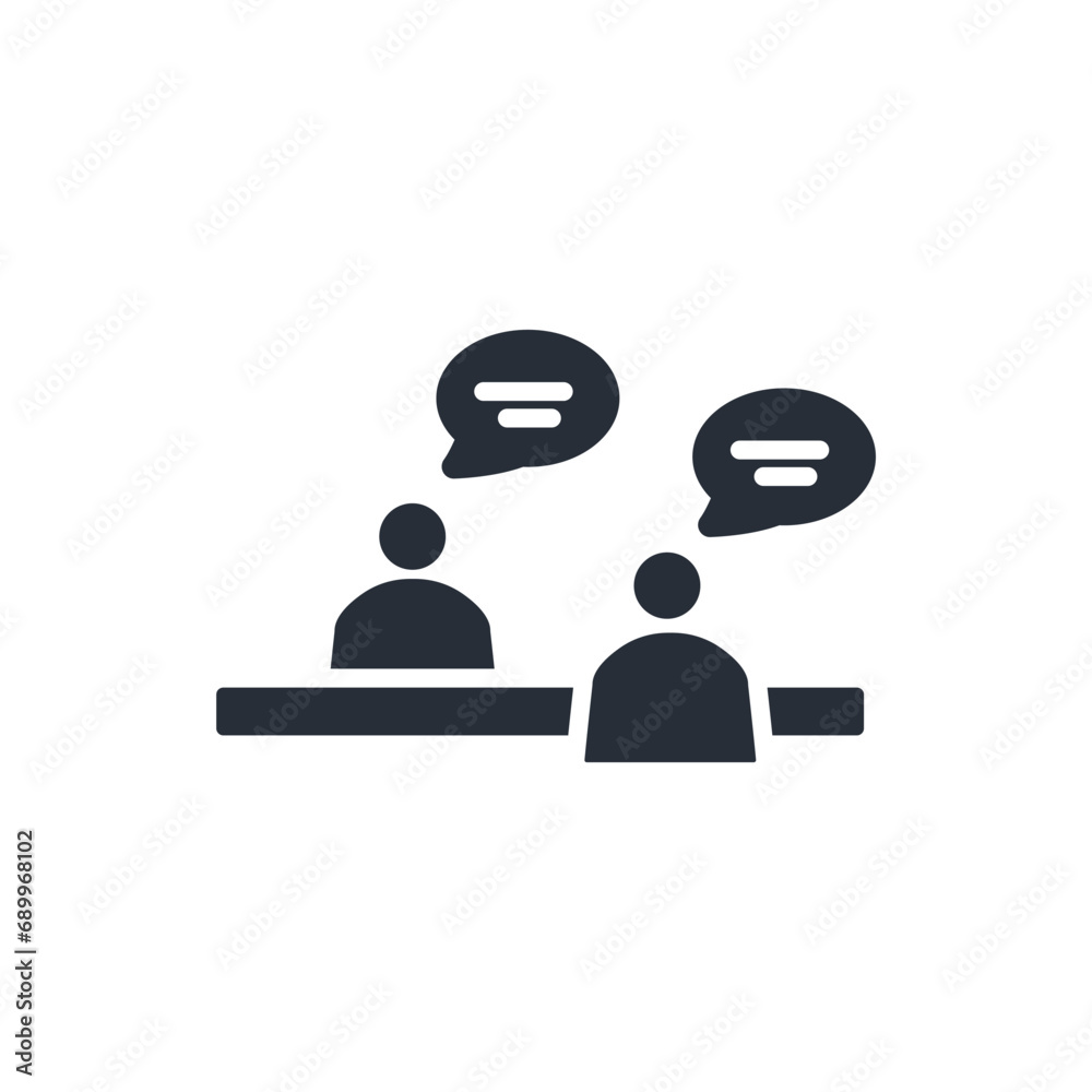 Interview icon. vector.Editable stroke.linear style sign for use web design,logo.Symbol illustration. Interview icon. vector.Editable stroke.linear style sign for use web design,logo.Symbol illustration.
