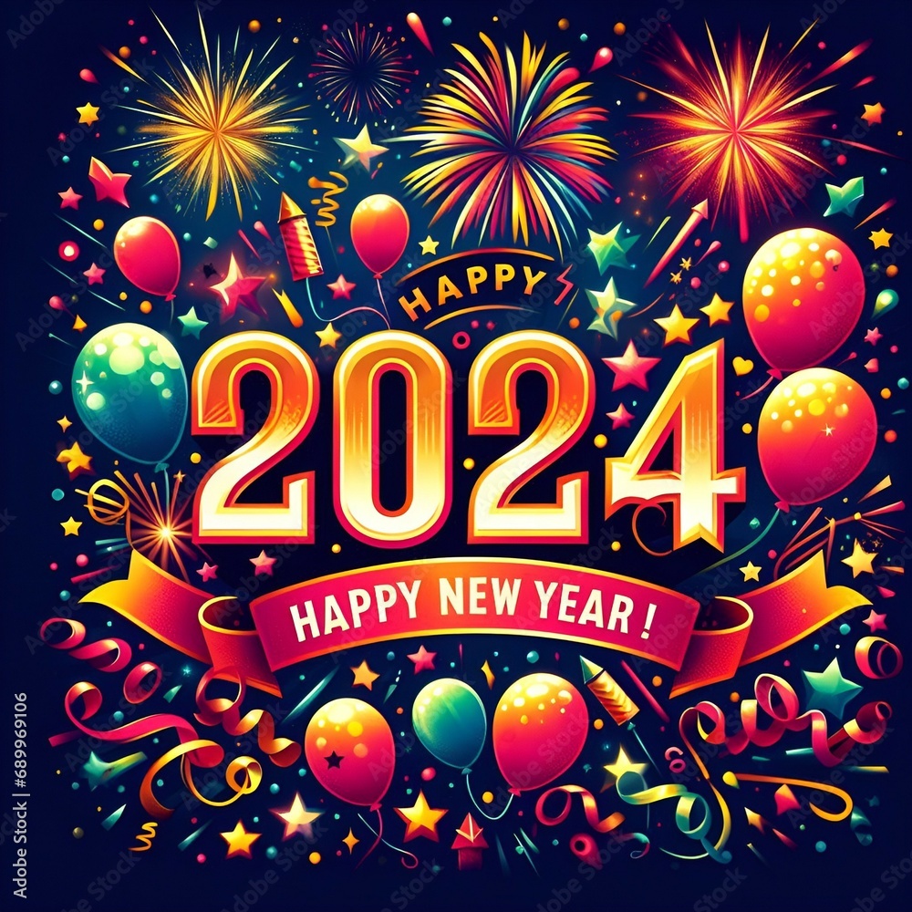 photograph with happy new year 2024 text
