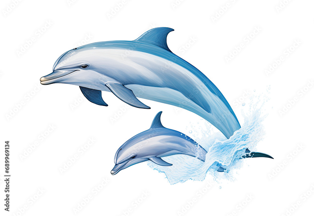 Obraz premium dolphin isolated on white background