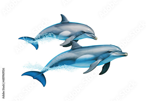 Dolphins_swimming_full_body._No_shadows_highest © I Love Png