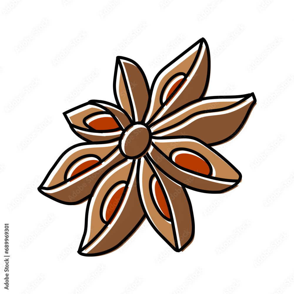 anise food herb color icon vector. anise food herb sign. isolated symbol illustration