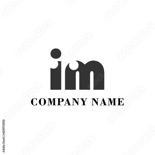 IM Initial logo elegant logotype corporate font idea unity